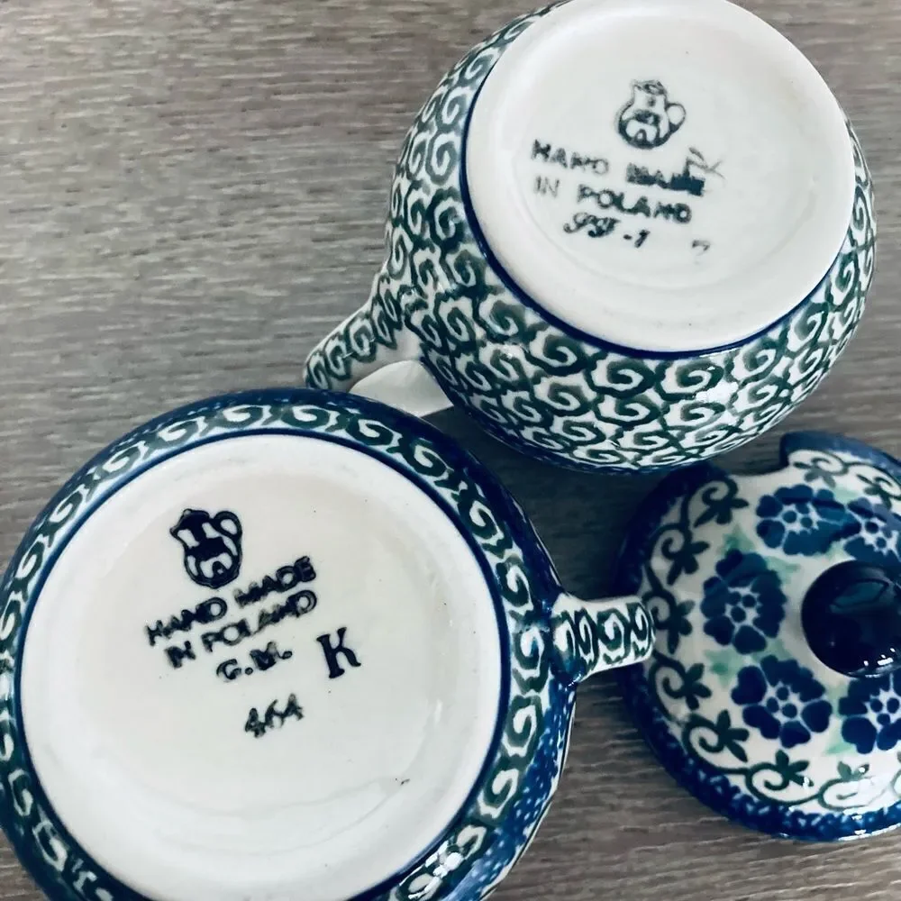 Boleslawiec 5-pc Polish Pottery Coffee Tea Service Set - Picture 3 of 9